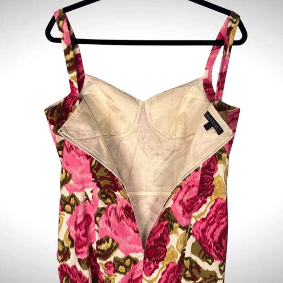 Lafayette 148 Women's Sz 8 Sweetheart Pencil Dress Pink Rosette Floral Coquette - Picture 8 of 15